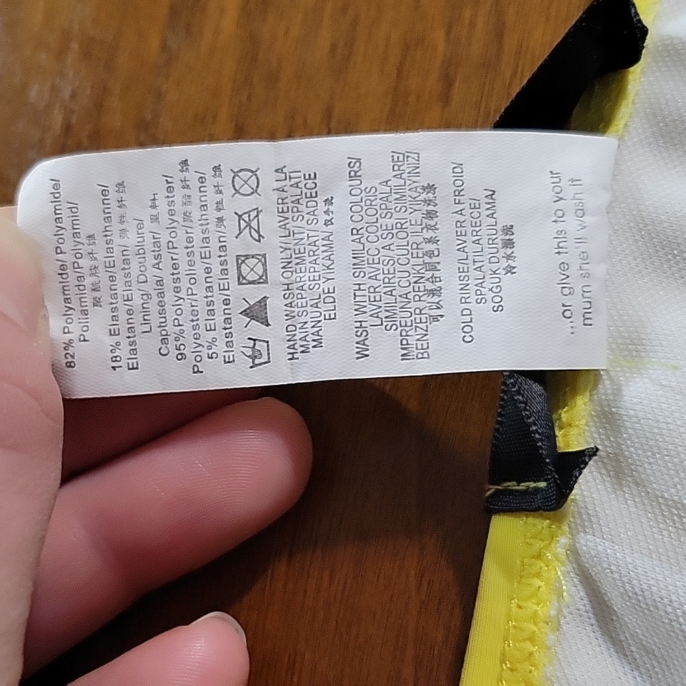 Donated-Swim Top Off the Shoulder Bright Yellow - Picture 10 of 14